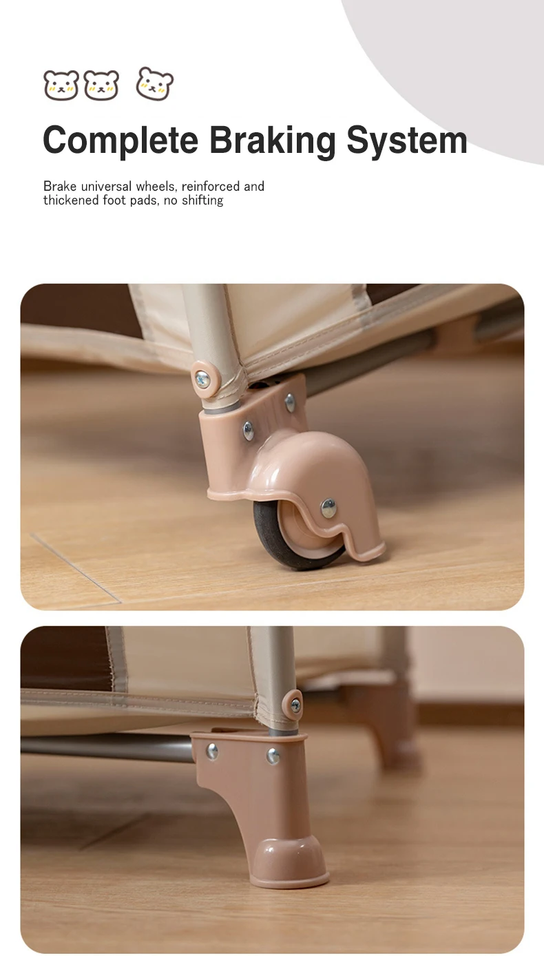 AnGku-Foldable Portable Baby Crib, Multifunction Bedside Bassinet for Babies and Toddlers, Playpen Indoor Outdoor Game
