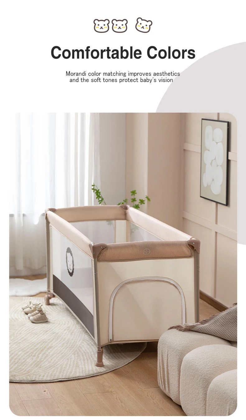 AnGku-Foldable Portable Baby Crib, Multifunction Bedside Bassinet for Babies and Toddlers, Playpen Indoor Outdoor Game