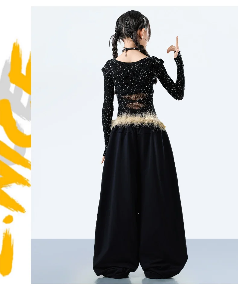 Fashion Girls Hiphop Jazz Dance Wear Performance Clothings Suit Teenage Kids Streetwear Hip Hop Costume Korean Child y2k Outfit
