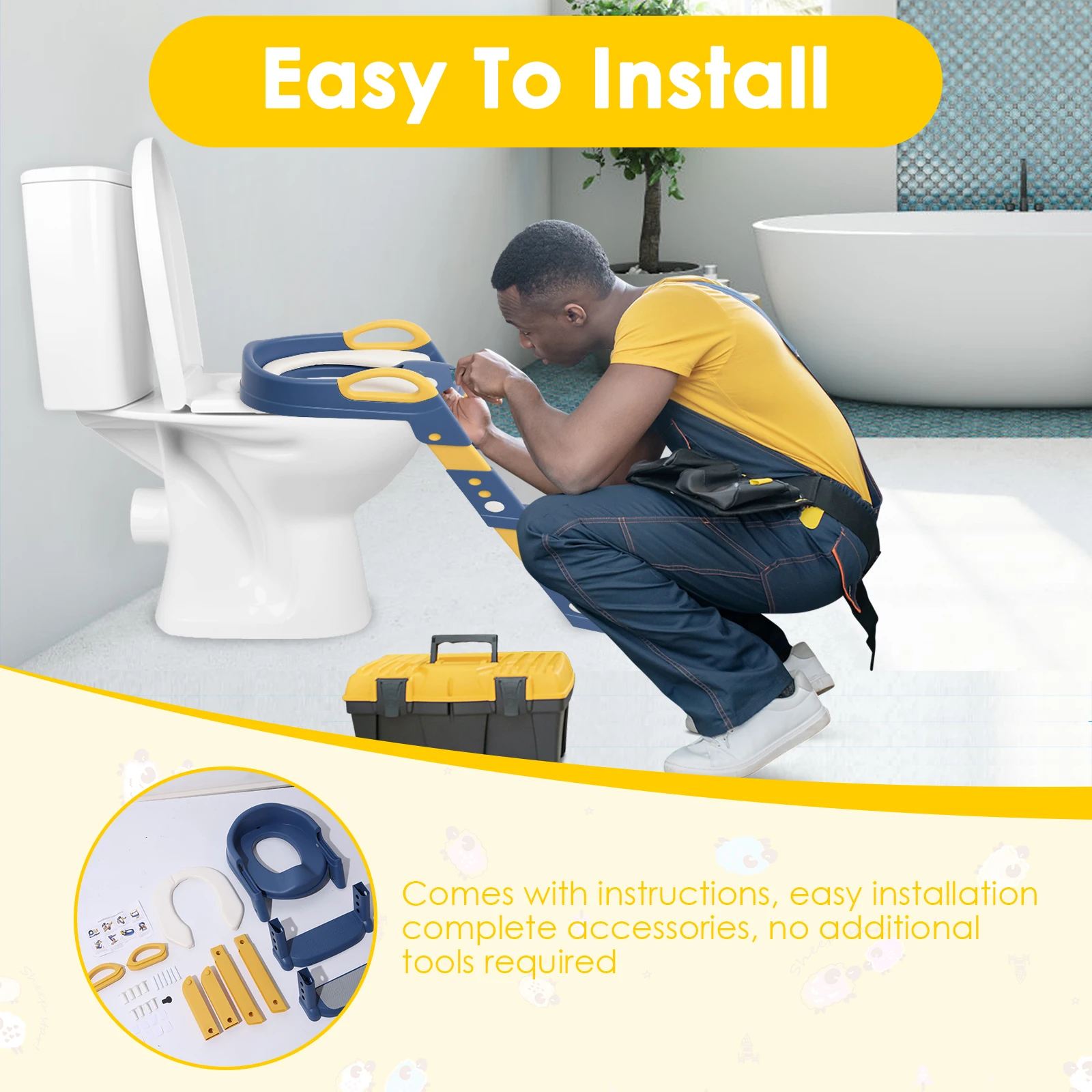 Newly Upgraded Children's Toilet Foldable Kids Potty Training Potty Seat Ladder Portable Baby Toilet Urinal Pot Step Stool