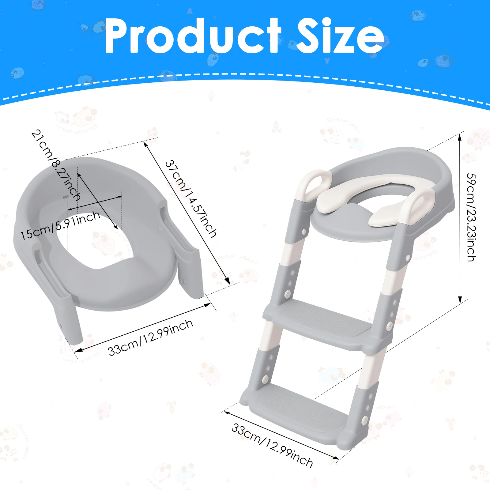 Newly Upgraded Children's Toilet Foldable Kids Potty Training Potty Seat Ladder Portable Baby Toilet Urinal Pot Step Stool