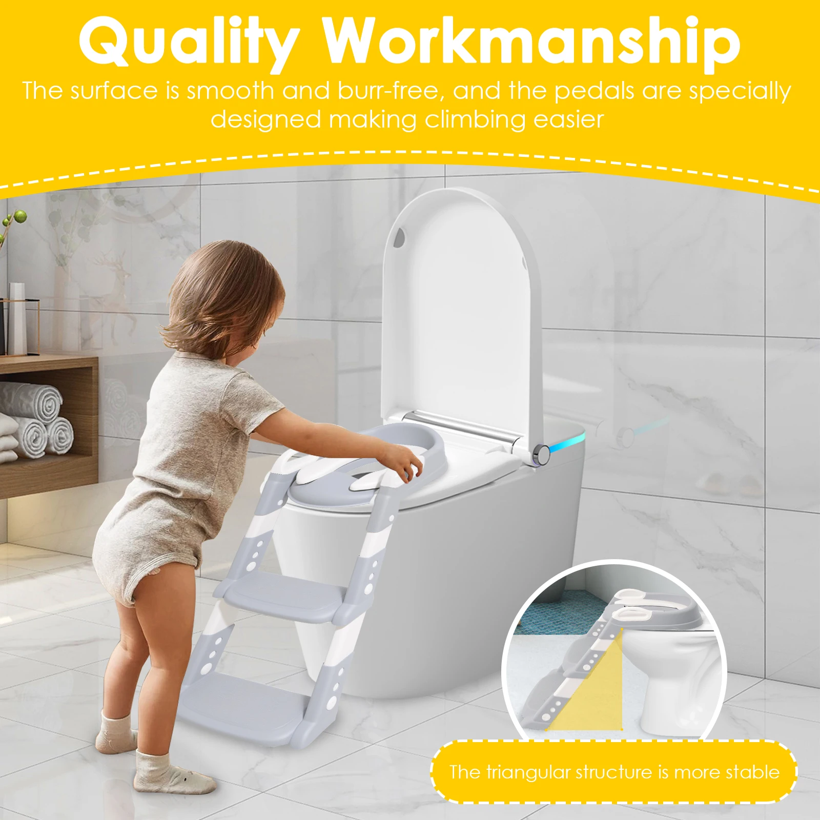 Newly Upgraded Children's Toilet Foldable Kids Potty Training Potty Seat Ladder Portable Baby Toilet Urinal Pot Step Stool