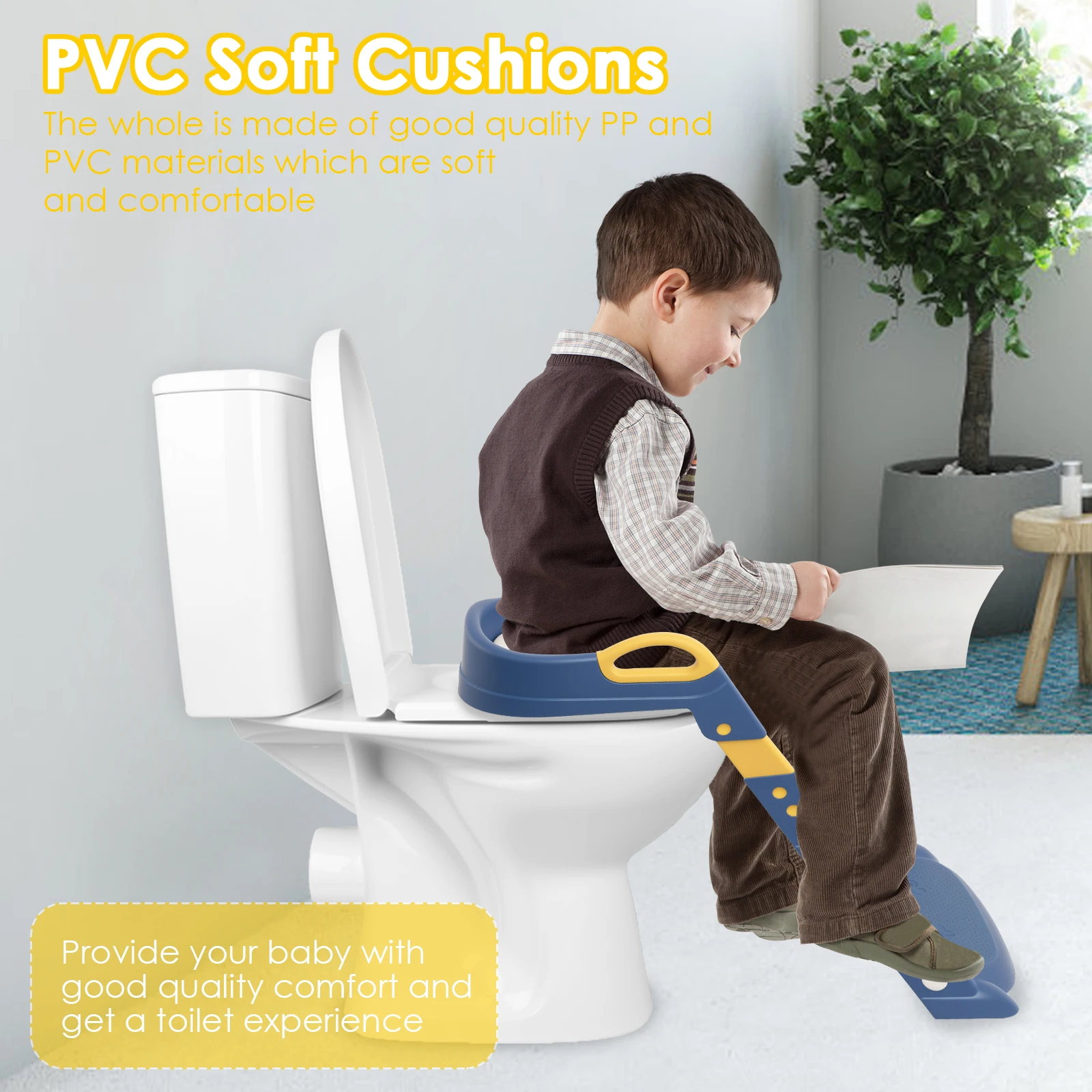 Newly Upgraded Children's Toilet Foldable Kids Potty Training Potty Seat Ladder Portable Baby Toilet Urinal Pot Step Stool
