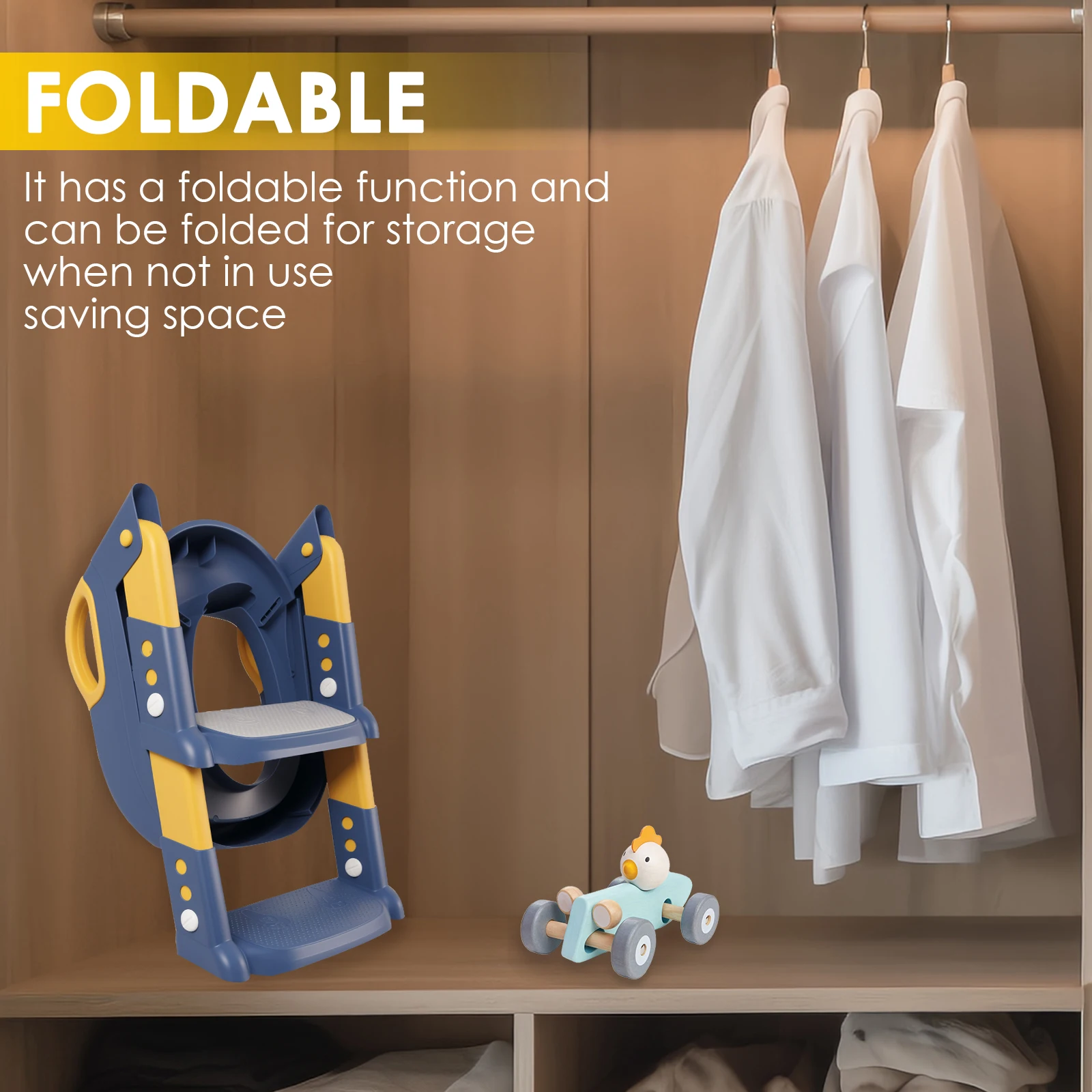 Newly Upgraded Children's Toilet Foldable Kids Potty Training Potty Seat Ladder Portable Baby Toilet Urinal Pot Step Stool