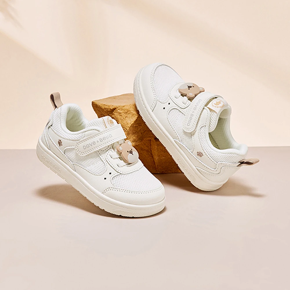 Dave Bella Boys' Board Shoes Breathable Autumn New Girls' Antibacterial White Shoes Children's Skate Shoes Outdoor DB3253575