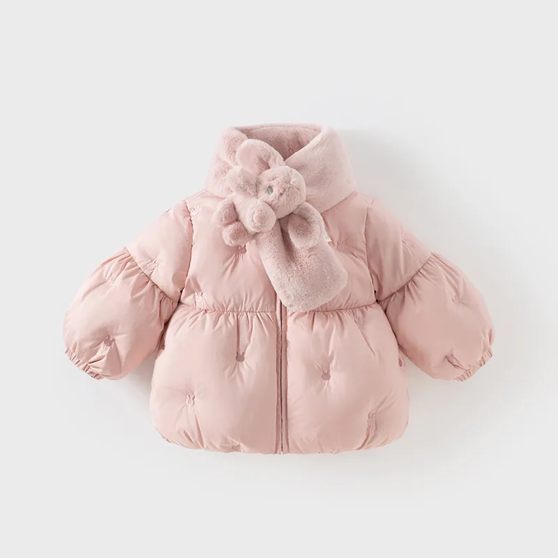 Dave Bella Children Girls Cute Parka Tops Outerwear Autumn Winter Casual White Duck Down Overcoat Outdoor Warm DB4242510