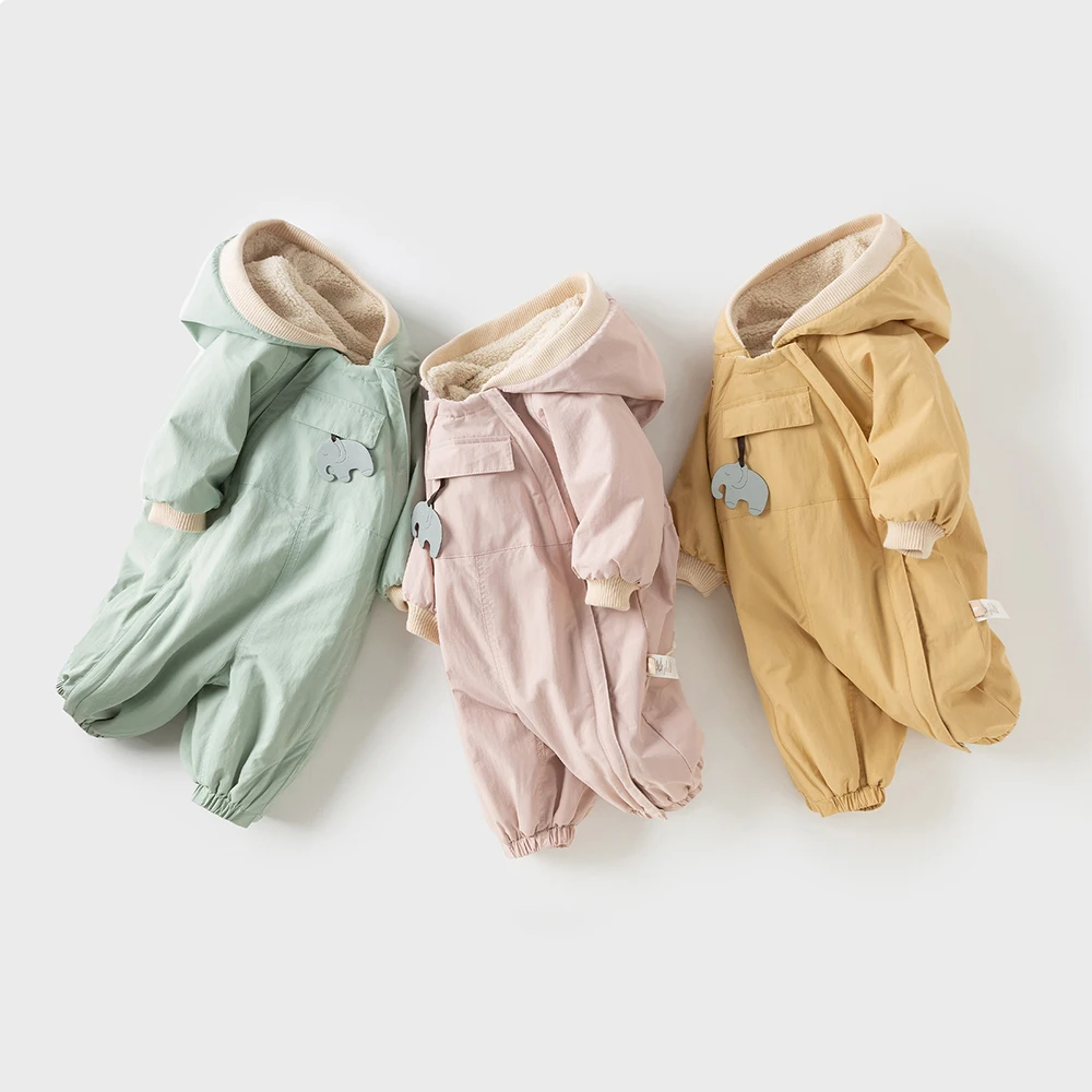 Dave Bella Baby Newborn Jumpsuit Autumn Winter Creeper Girls Boys Fashion Romper Outdoor Warm Baby Jumpsuit DB12022-C
