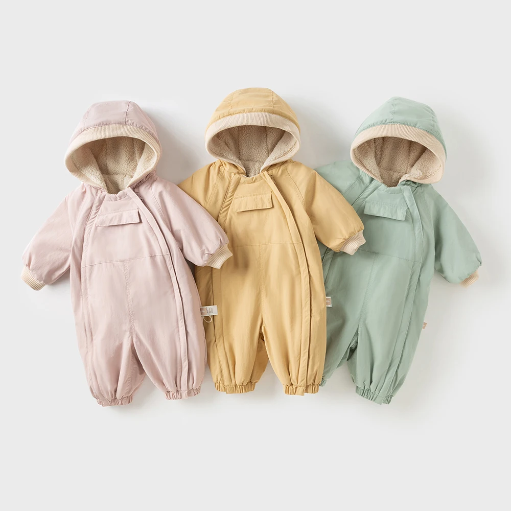 Dave Bella Baby Newborn Jumpsuit Autumn Winter Creeper Girls Boys Fashion Romper Outdoor Warm Baby Jumpsuit DB12022-C