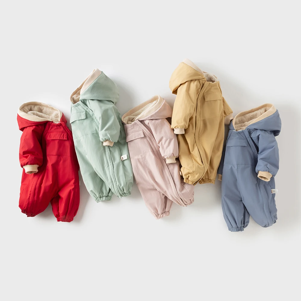 Dave Bella Baby Newborn Jumpsuit Autumn Winter Creeper Girls Boys Fashion Romper Outdoor Warm Baby Jumpsuit DB12022-C