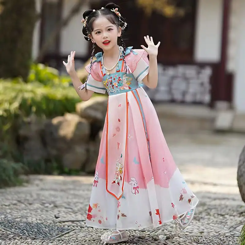 Chinese Hanfu dress for girls casual retro dress
