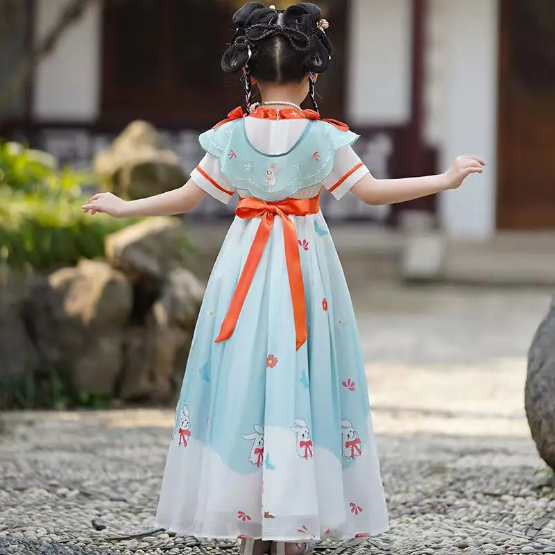 Chinese Hanfu dress for girls casual retro dress