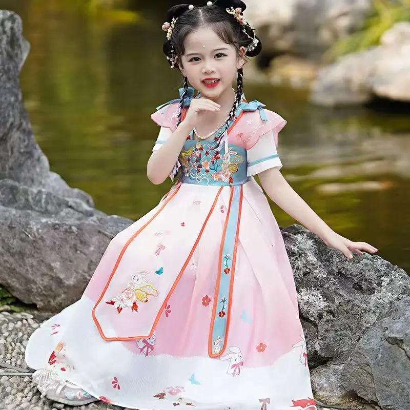 Chinese Hanfu dress for girls casual retro dress