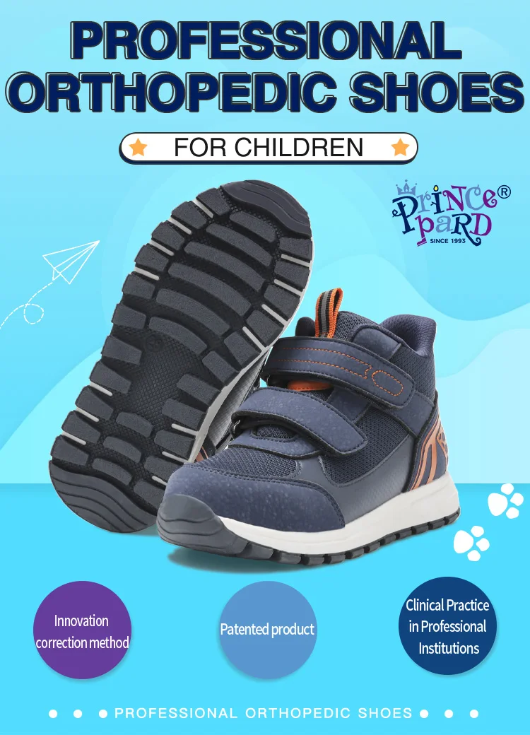 Princepard Kids Orthopedic Sneakers with Ankle Support for Clubfoot and Flatfeet Tennis Footwear Children's Corrective Shoes