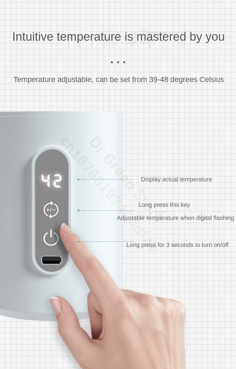 Dr.Green 4S Thermostatic Newborn Baby Bottle Wide Mouth PPSU 180mL/240mL Sealed isolation Fast milk filling Removable/Washable