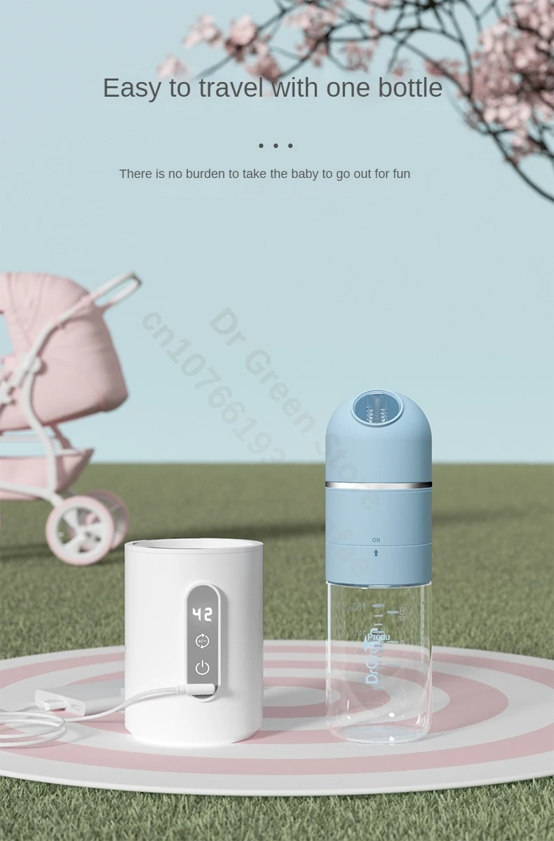 Dr.Green 4S Thermostatic Newborn Baby Bottle Wide Mouth PPSU 180mL/240mL Sealed isolation Fast milk filling Removable/Washable