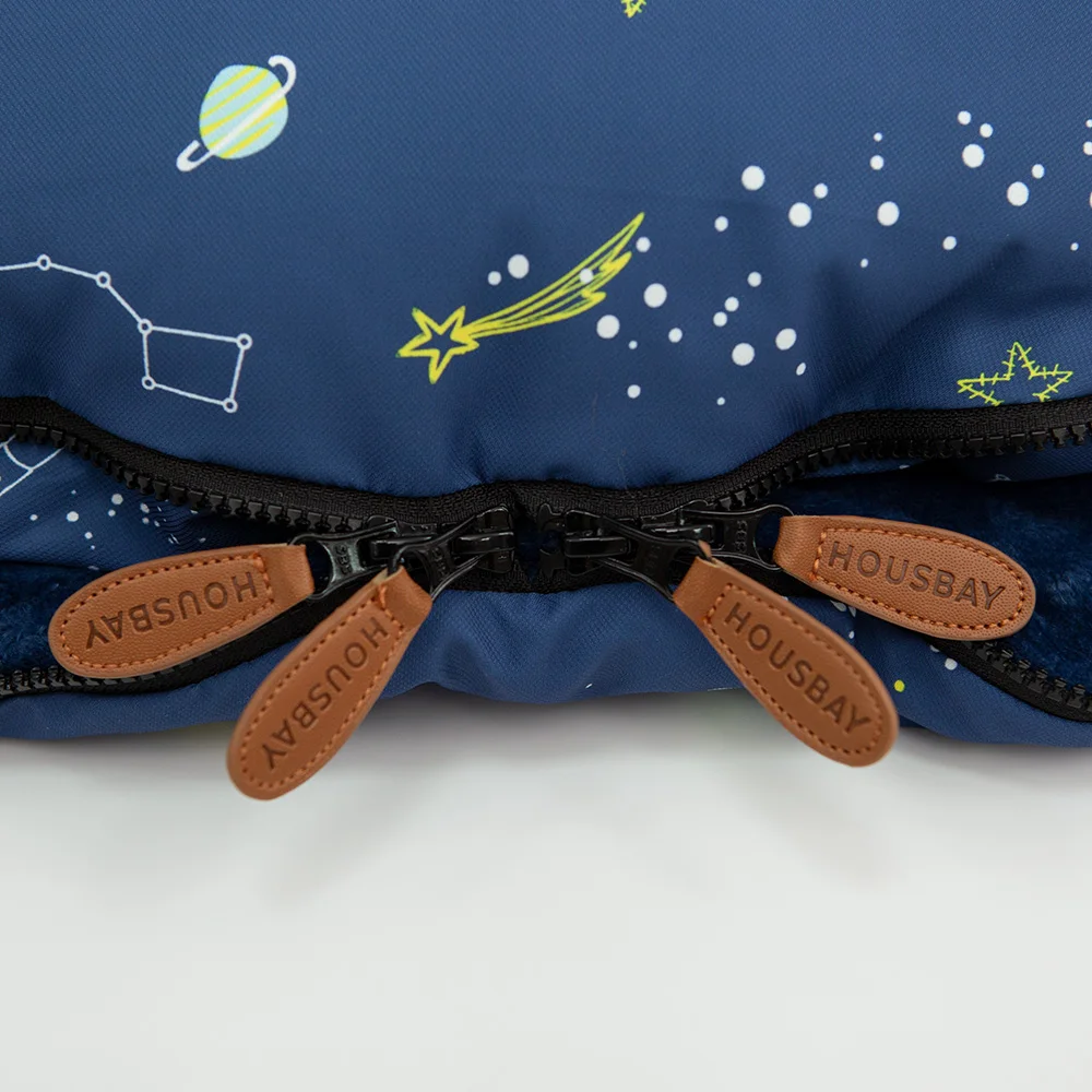 Footmuff In Stroller Baby Envelope Navy Blue Space Printed For Boys Winter Warm Outside Windproof Universal Stroller Accessories