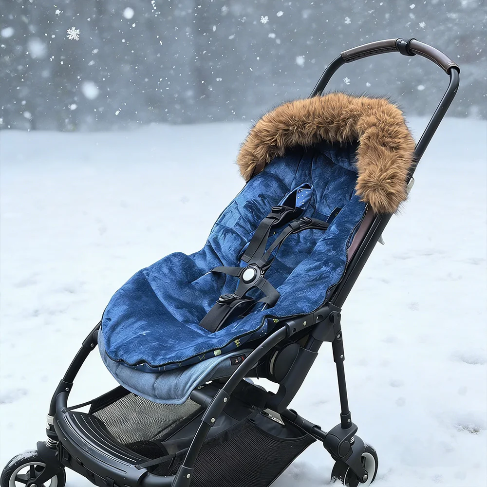 Footmuff In Stroller Baby Envelope Navy Blue Space Printed For Boys Winter Warm Outside Windproof Universal Stroller Accessories
