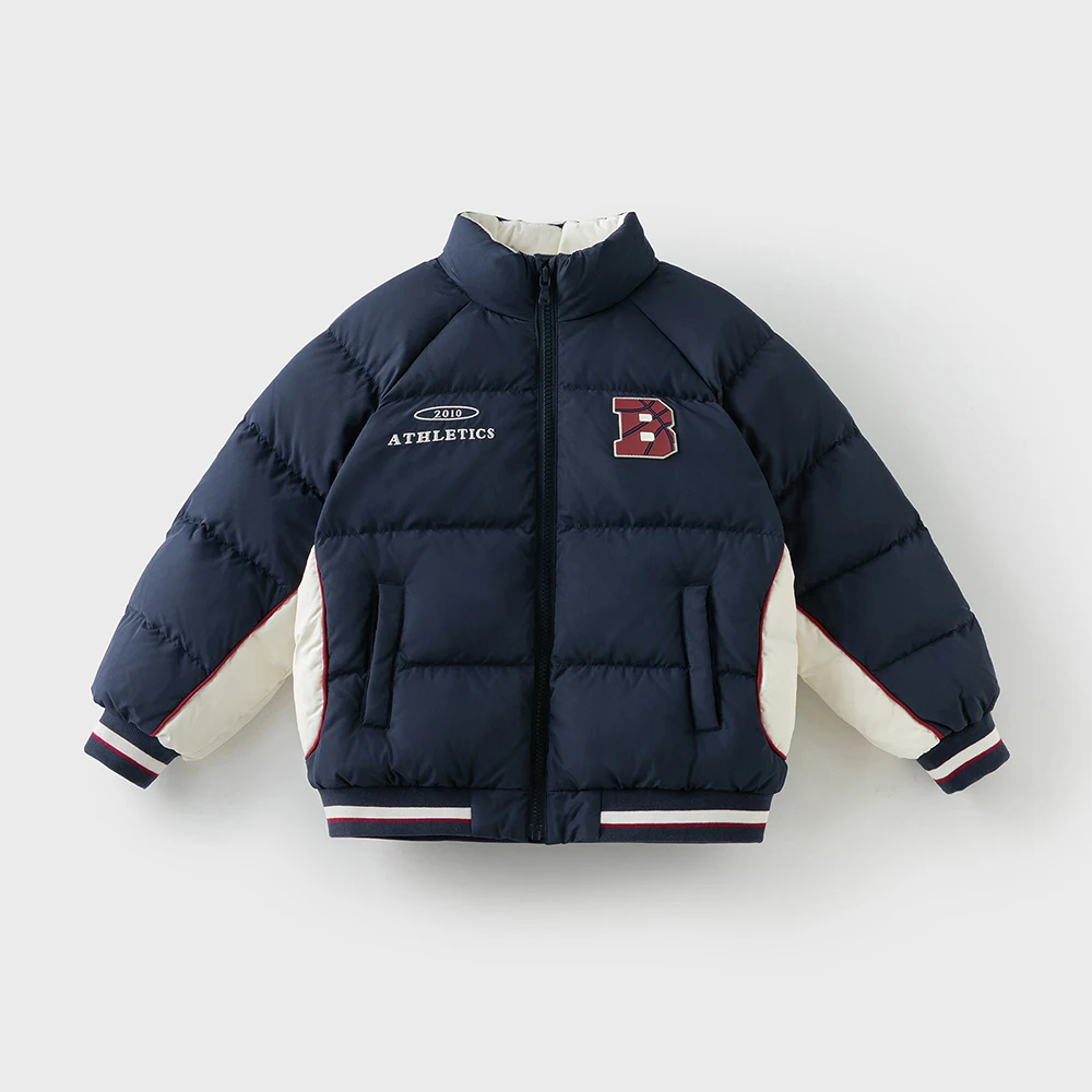 Dave Bella Boys White Down Parka Jacket for Children Winter Warm Baseball Down Coats Waterproof Outwear Clothes DK4253794