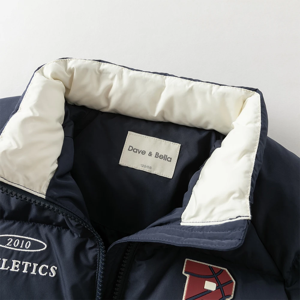 Dave Bella Boys White Down Parka Jacket for Children Winter Warm Baseball Down Coats Waterproof Outwear Clothes DK4253794