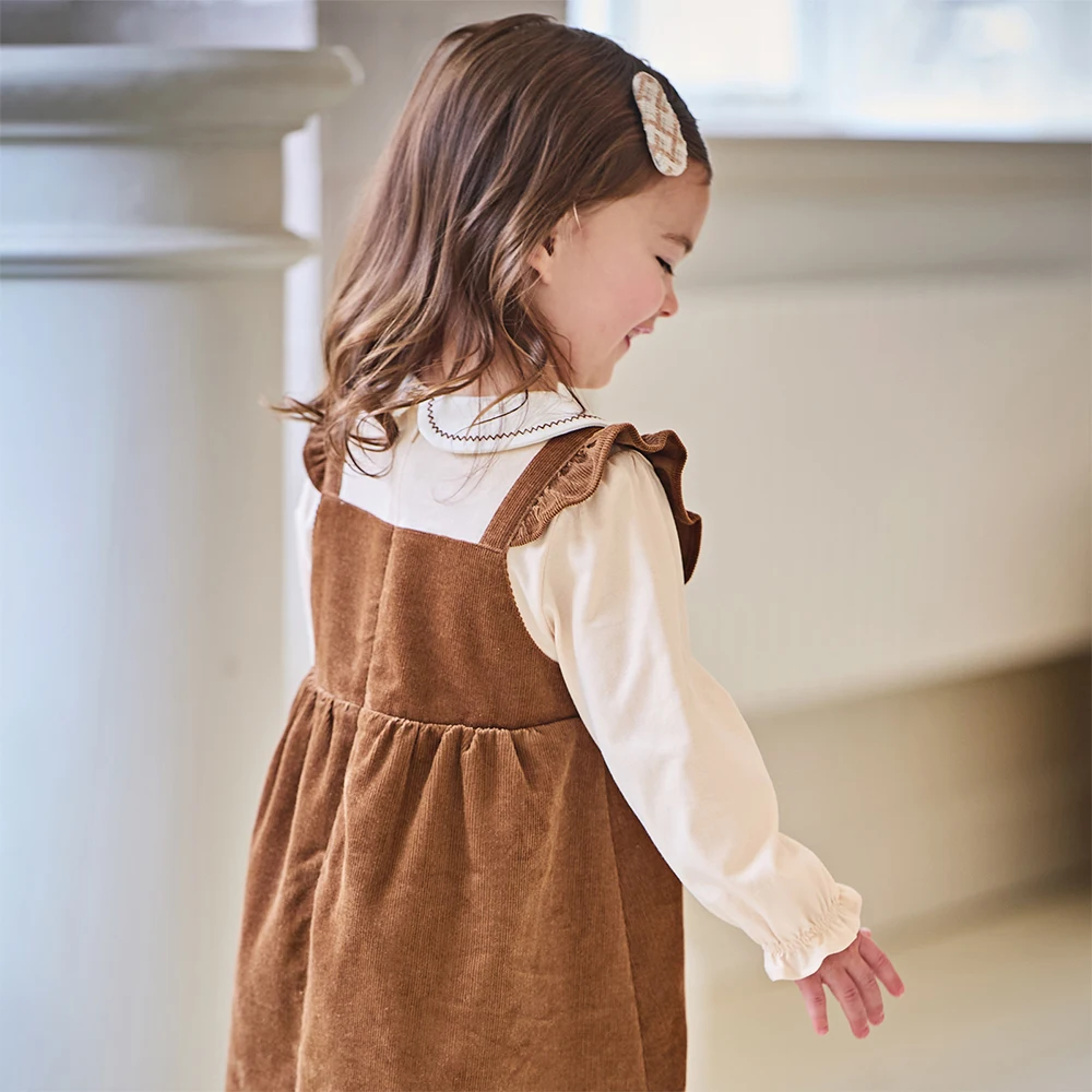 Dave Bella Children's Dress Autumn Gentle Sweet Cute Floral Girl's Fake Two-Piece Dress Party Casual Clothing Outdoor DB3253005