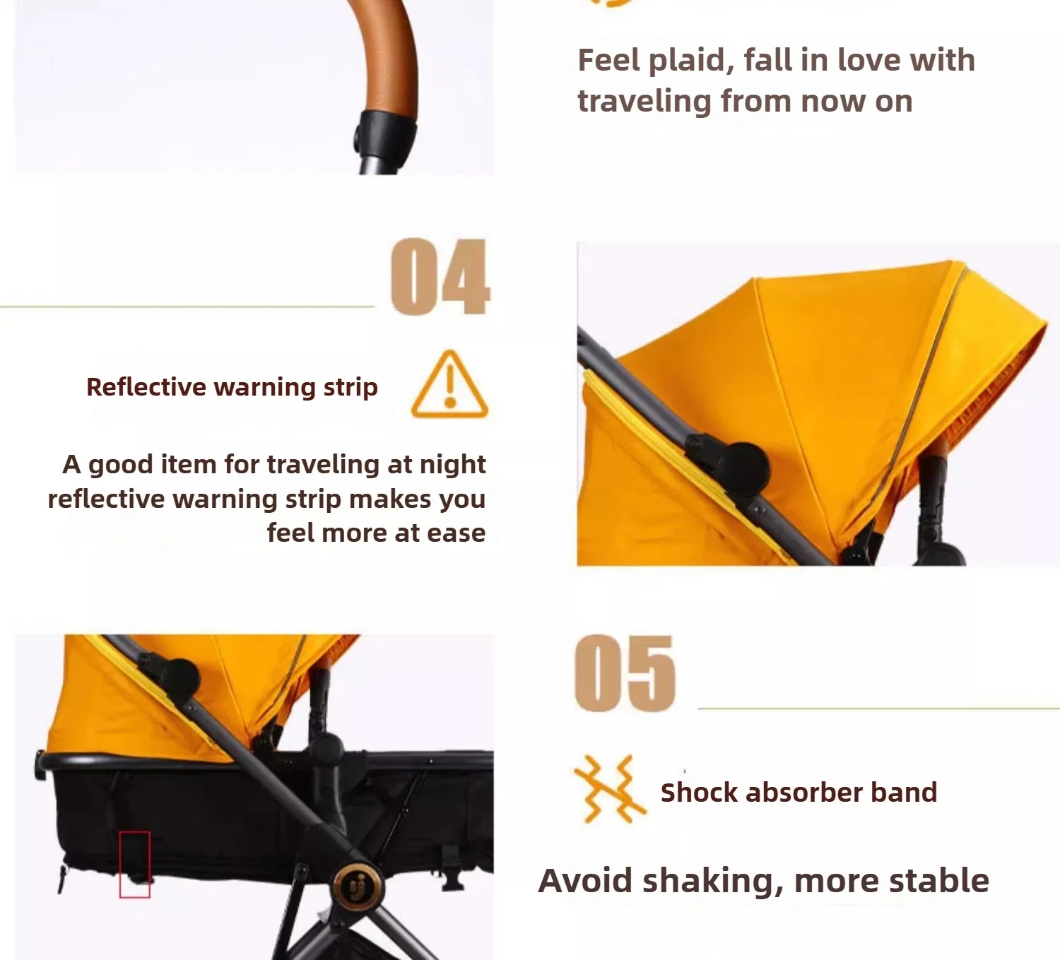 Luxury High-view Baby Stroller Two-way Foldable Baby Stroller Portable Outdoor Four-wheel Shock-absorbing Baby Stroller