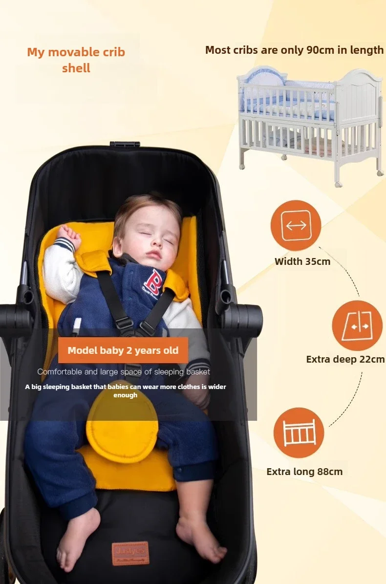 Luxury High-view Baby Stroller Two-way Foldable Baby Stroller Portable Outdoor Four-wheel Shock-absorbing Baby Stroller