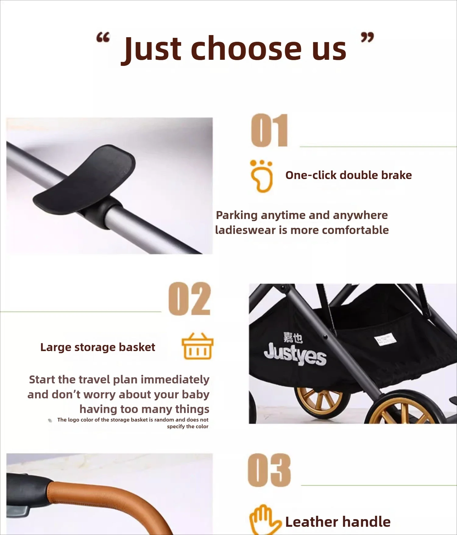 Luxury High-view Baby Stroller Two-way Foldable Baby Stroller Portable Outdoor Four-wheel Shock-absorbing Baby Stroller