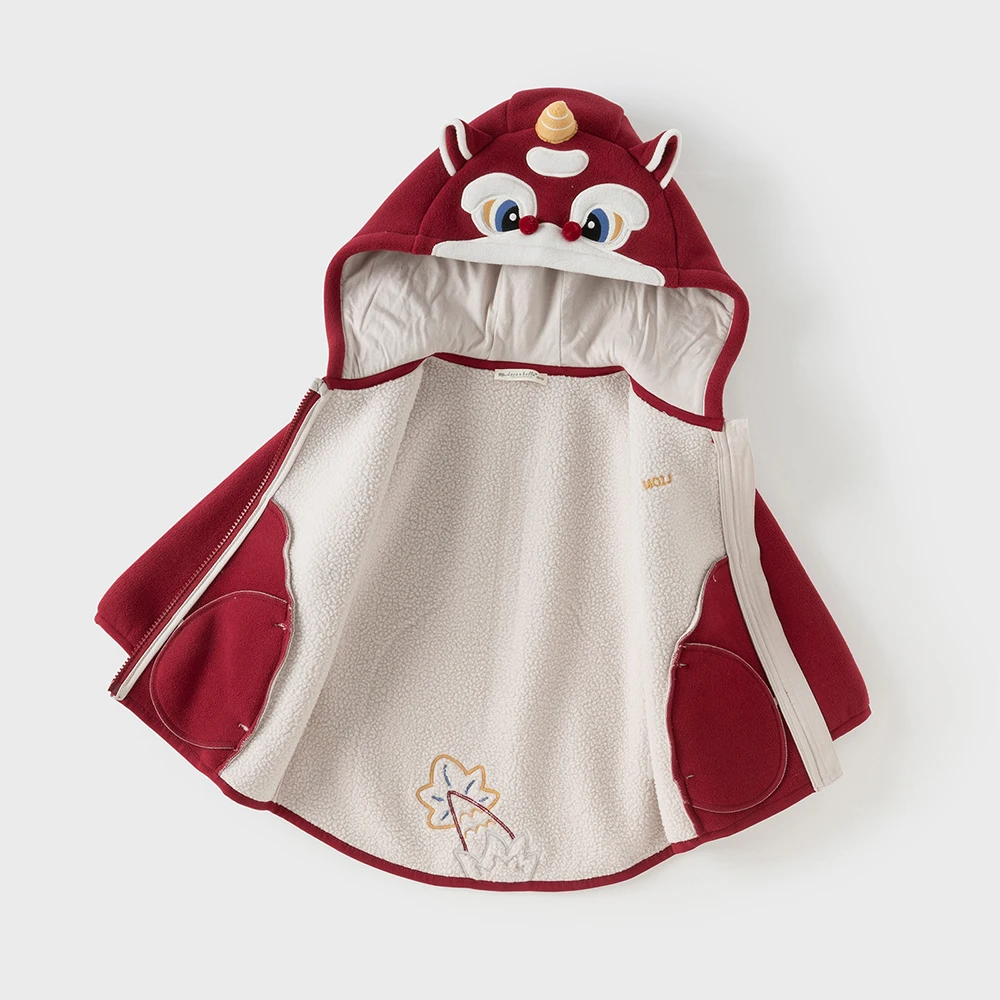 Dave Bella Children's Autumn Winter Warm Hooded Coat for Boys Girls Casual Soft Top Kids Warm Outdoor Outwear Jacket DBX14462