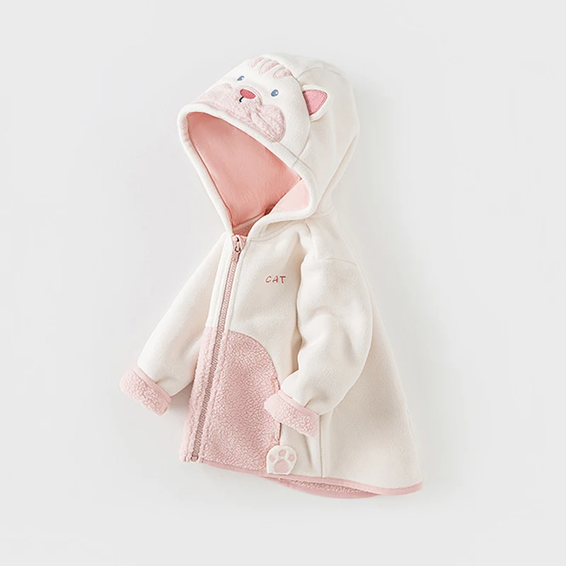 Dave Bella Children's Autumn Winter Warm Hooded Coat for Boys Girls Casual Soft Top Kids Warm Outdoor Outwear Jacket DBX14462