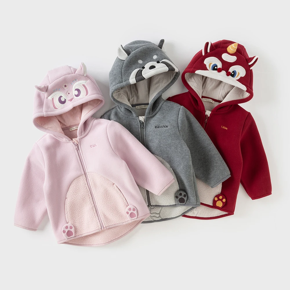 Dave Bella Children's Autumn Winter Warm Hooded Coat for Boys Girls Casual Soft Top Kids Warm Outdoor Outwear Jacket DBX14462