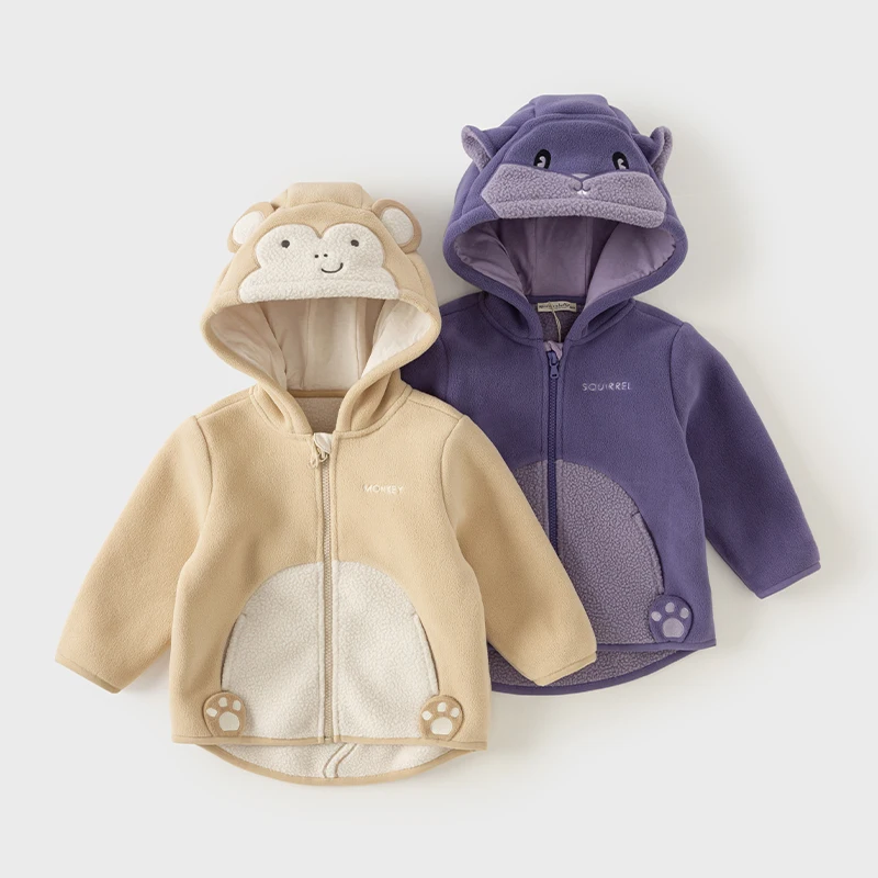 Dave Bella Children's Autumn Winter Warm Hooded Coat for Boys Girls Casual Soft Top Kids Warm Outdoor Outwear Jacket DBX14462