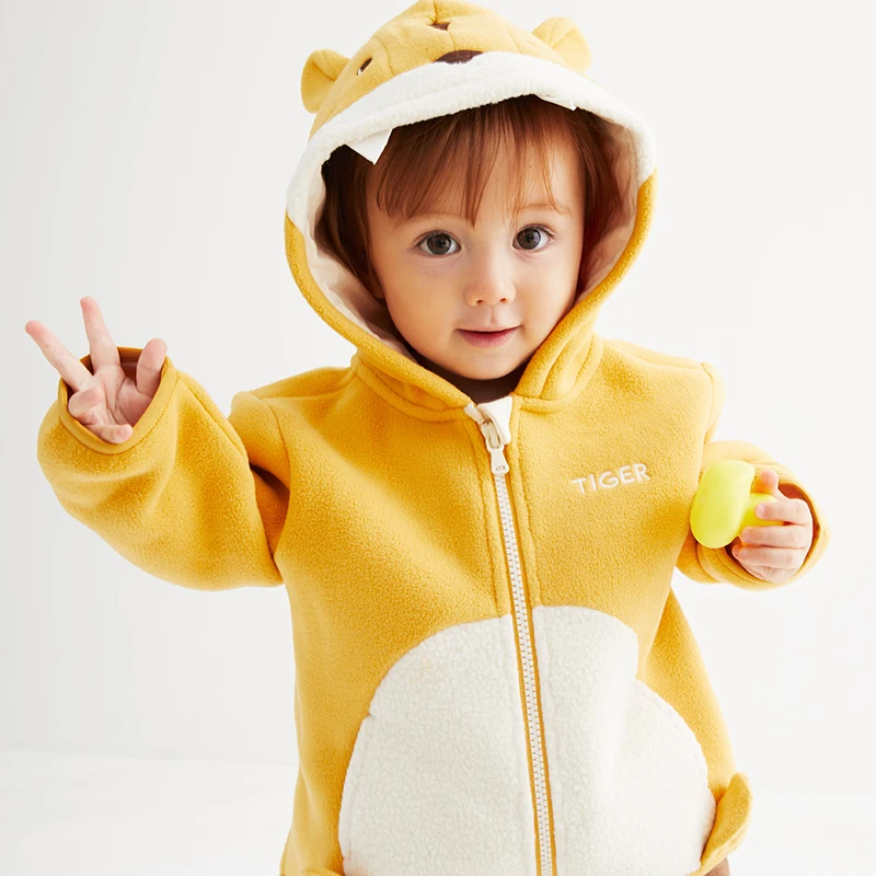 Dave Bella Children's Autumn Winter Warm Hooded Coat for Boys Girls Casual Soft Top Kids Warm Outdoor Outwear Jacket DBX14462