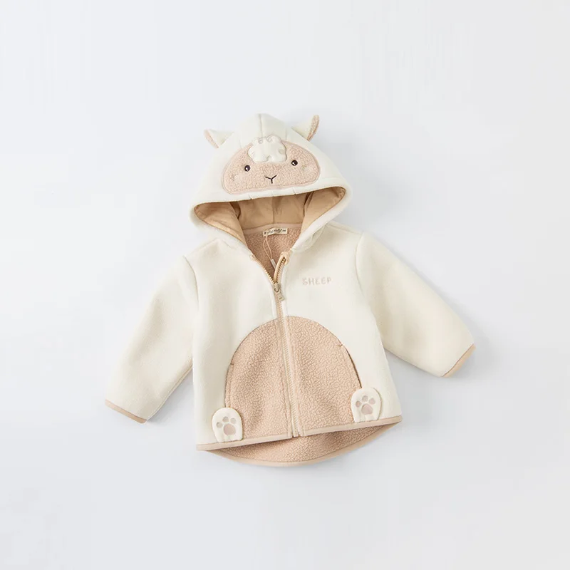 Dave Bella Children's Autumn Winter Warm Hooded Coat for Boys Girls Casual Soft Top Kids Warm Outdoor Outwear Jacket DBX14462