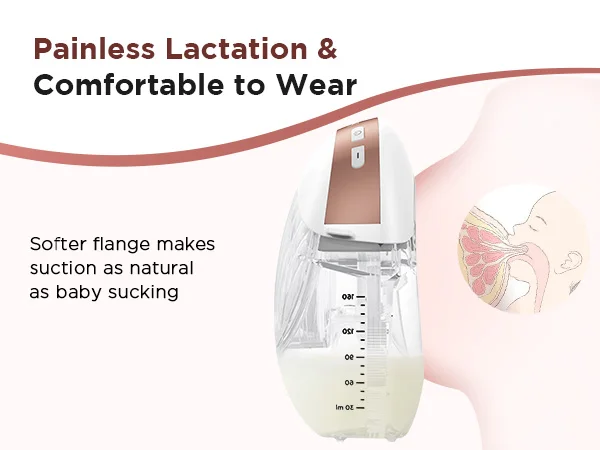 Wearable Breast Pump Hands Free Electric Breast Pumps Comfort Milk Collector Lightweight with LED Display 3 Modes 12 Levels