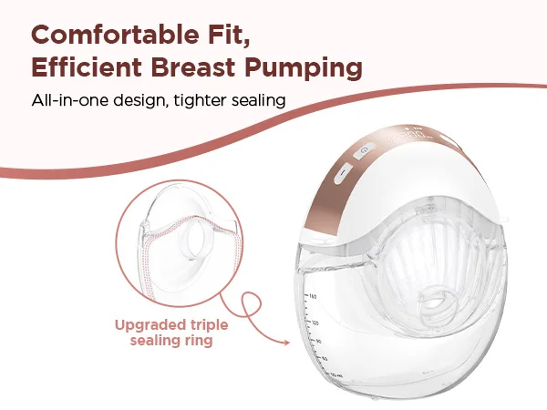 Wearable Breast Pump Hands Free Electric Breast Pumps Comfort Milk Collector Lightweight with LED Display 3 Modes 12 Levels
