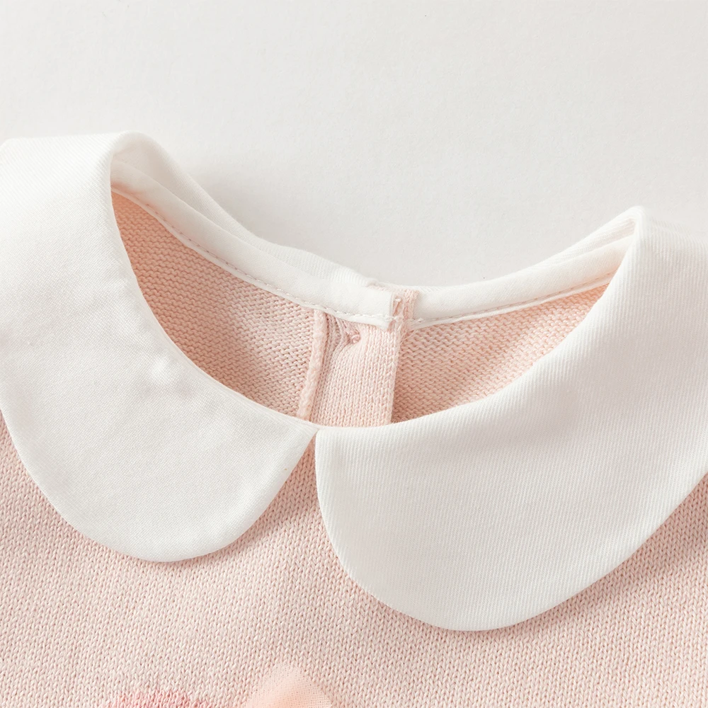 Dave Bella Girls Sweater Dress Spring Summer Long Sleeve Baby Kids Cotton Mesh Skirt Sweet Outerwear Children Clothing DB1260232