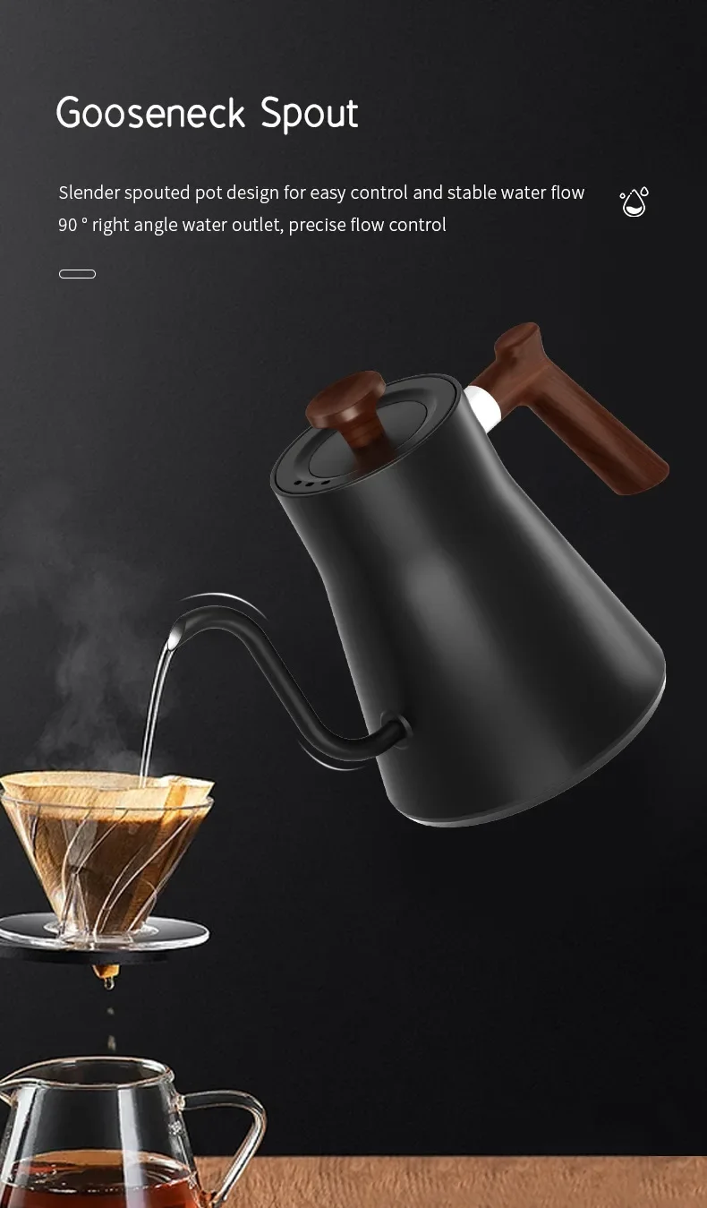1200 Watt Intelligent Constant Temperature Electric Kettle Gooseneck Pot Coffee Brewing Pot Suitable for Brewing Milk Powder
