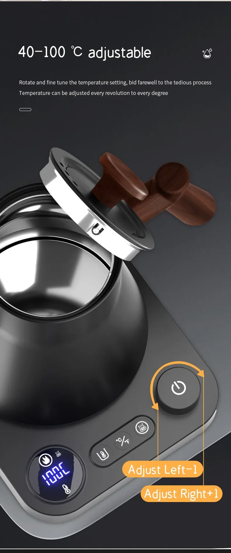 1200 Watt Intelligent Constant Temperature Electric Kettle Gooseneck Pot Coffee Brewing Pot Suitable for Brewing Milk Powder