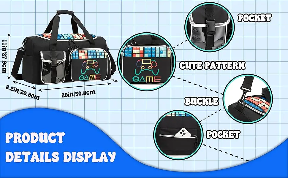 Travel Duffle Bag Lightweight Water Resistant and Spacious for Gym Trips Features Dry Wet Separation and Multiple Pockets