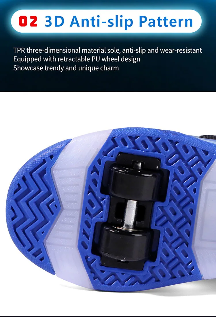 Four Wheels Children's Led Light Roller Skate Shoes For Kids Boys Girls Glowing Sports Luminous Sneakers USB Charging