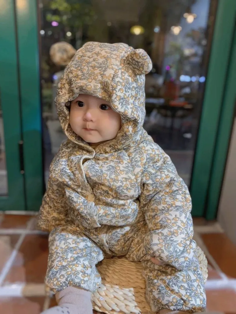 2026 Baby Rompers Cotton Jacket Infant Cotton Baby Clothing Bodysuit Winter Outdoor Wear Thickened Hoodie Baby Costume