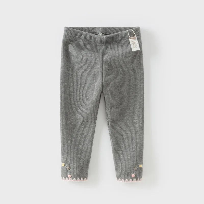 Dave Bella Girls Leggings Autumn Winter Baby Thick Pants Children Cotton Velvet Trousers Casual Elastic Kids Clothing DB4243196
