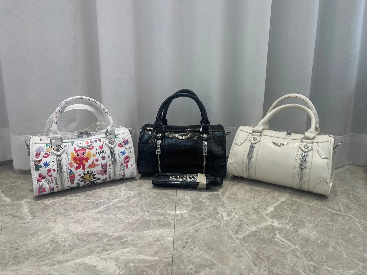 ZV2026 printed bill of lading shoulder crossbody bag European and American retro