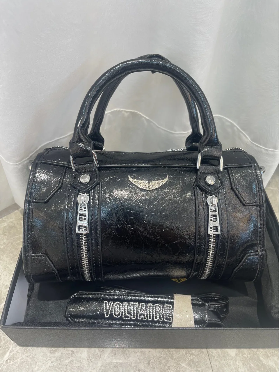 ZV2026 printed bill of lading shoulder crossbody bag European and American retro