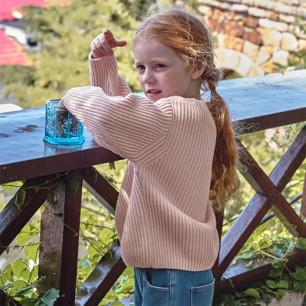 Dave Bella Children Autumn Winter Warm Pullover Sweater for Girls Knitted Sweater Outerwear Kids Clothes DK4254046