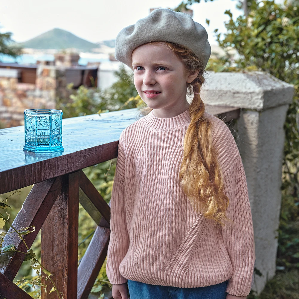 Dave Bella Children Autumn Winter Warm Pullover Sweater for Girls Knitted Sweater Outerwear Kids Clothes DK4254046