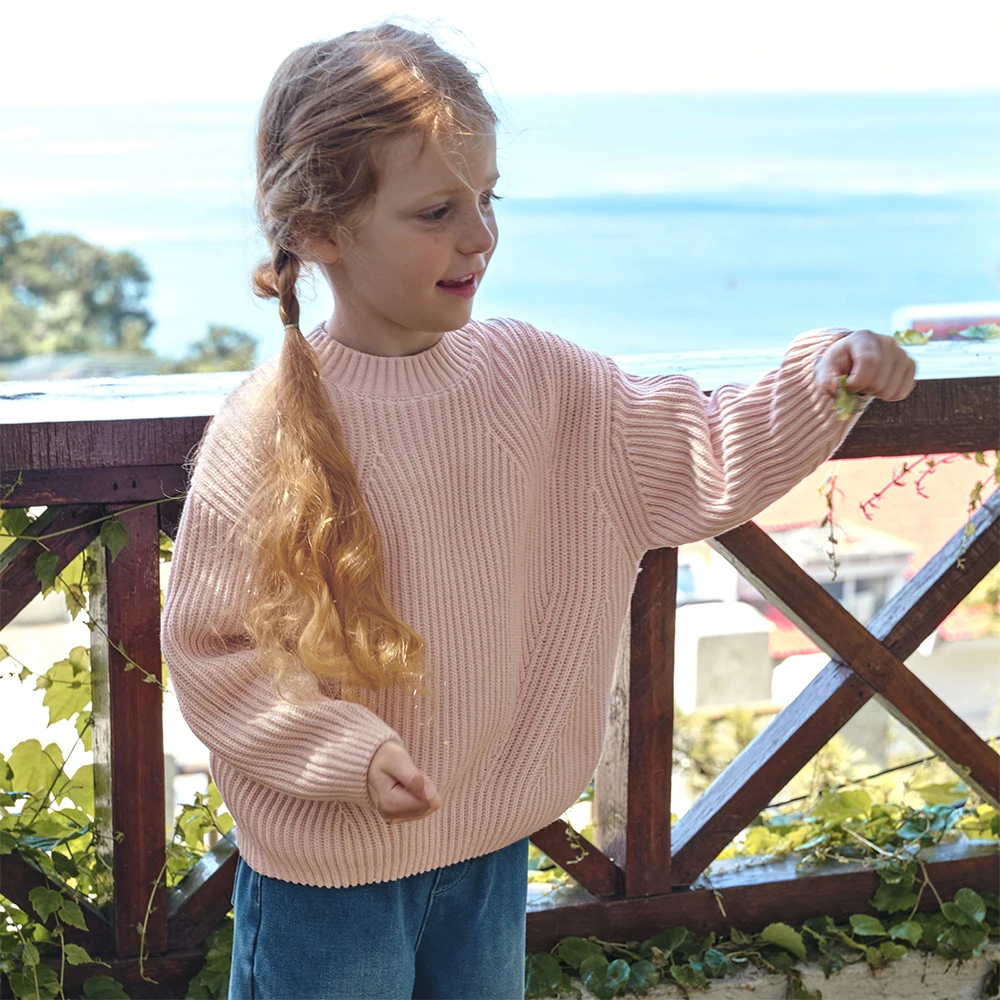 Dave Bella Children Autumn Winter Warm Pullover Sweater for Girls Knitted Sweater Outerwear Kids Clothes DK4254046
