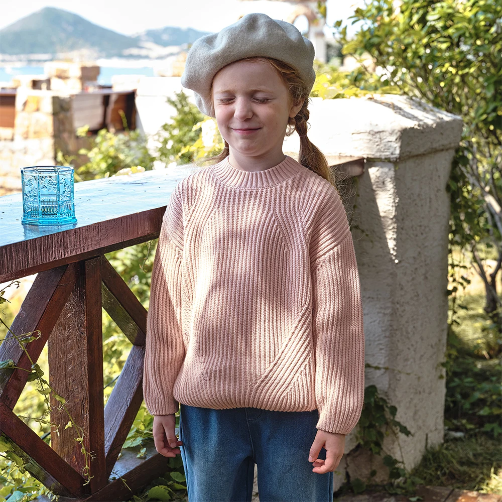 Dave Bella Children Autumn Winter Warm Pullover Sweater for Girls Knitted Sweater Outerwear Kids Clothes DK4254046