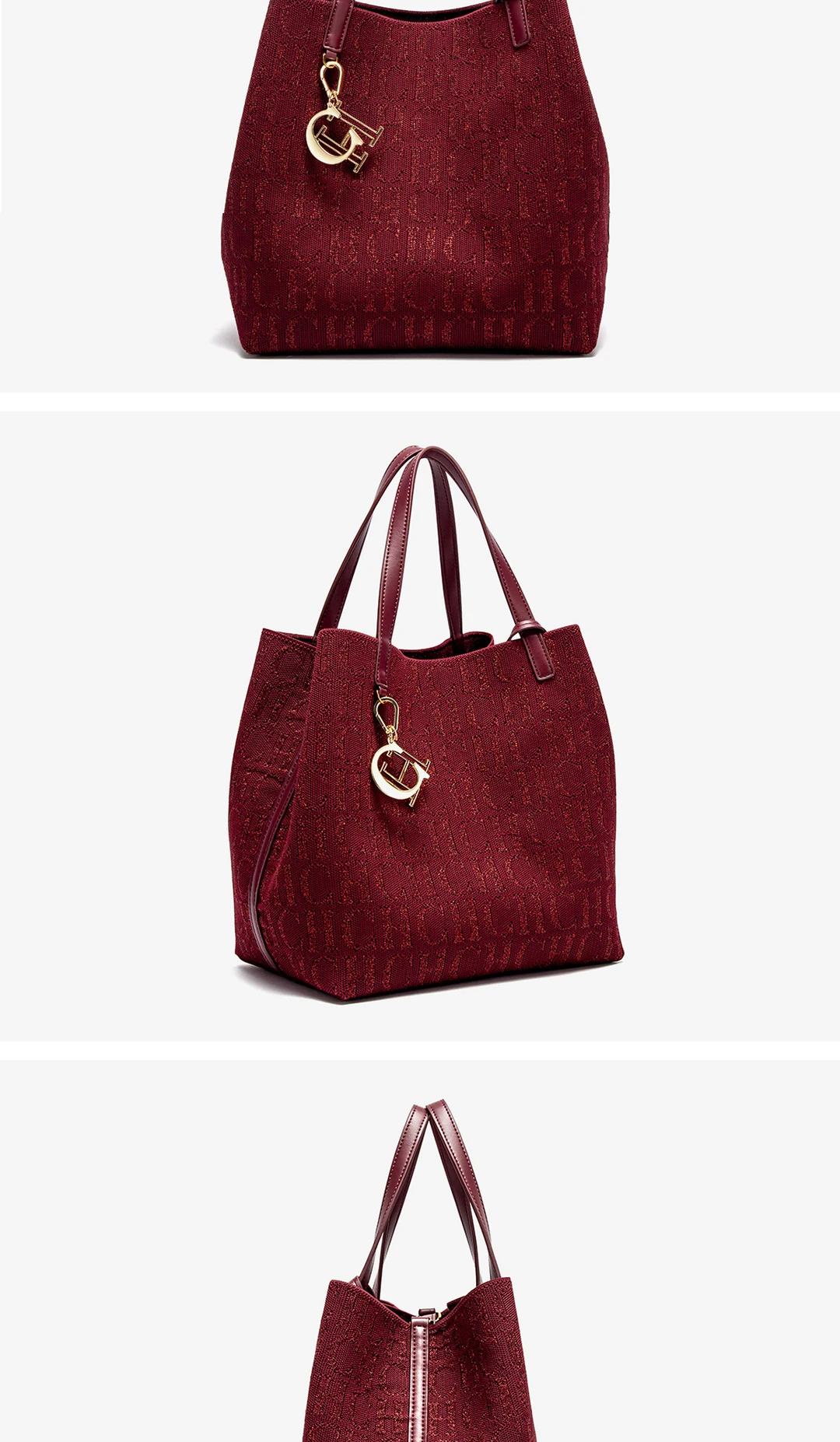 CH Tote Bag For Women Luxury Knit Monogram Handbag Fashion Shoulder Bag Elegant Large Capacity Tote Bag For Daily Commute