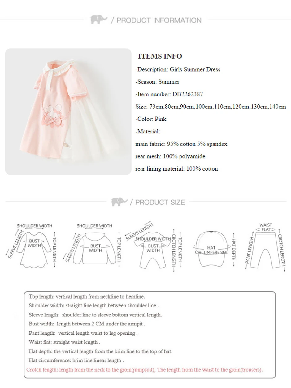 Dave Bella Girl's Summer Mesh Dress Sweet Cute Childrens Short Sleeve Princess Dress Fashion Cotton Party Outdoor DB2262387
